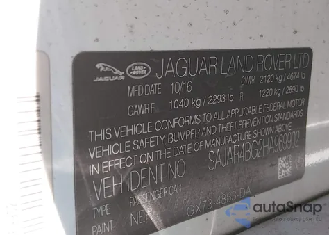 2017 Jaguar Xe 25T from USA, damaged, VIN SAJAR4BG2HA969902